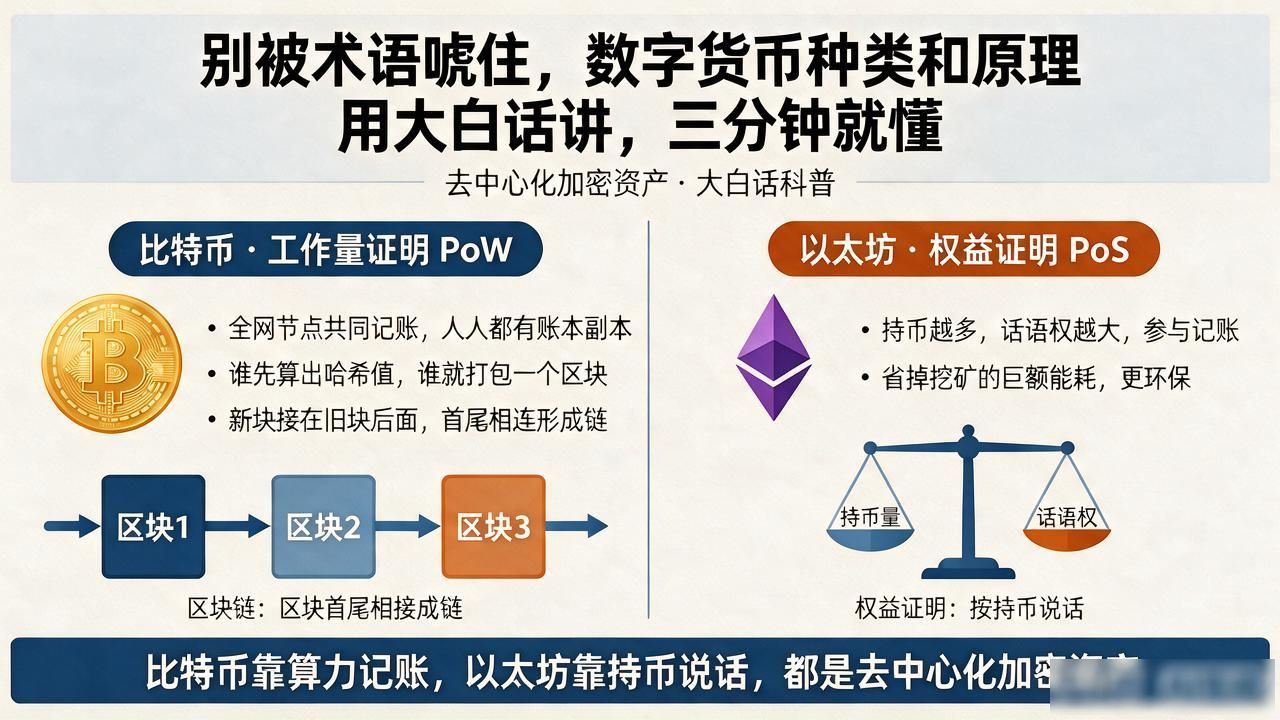 别被术语唬住，数字货币种类和原理用大白话讲，三分钟就懂