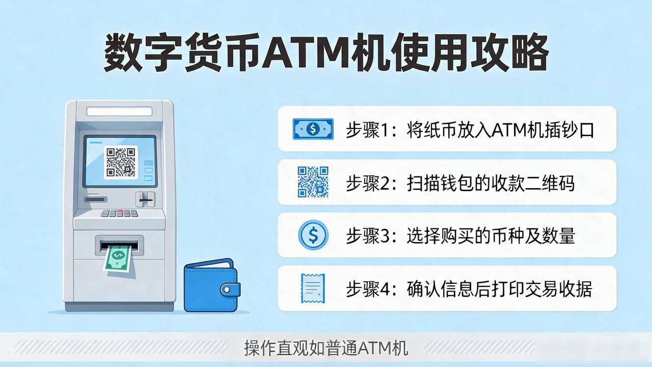 数字货币ATM机怎么用？现金买加密货币全攻略
