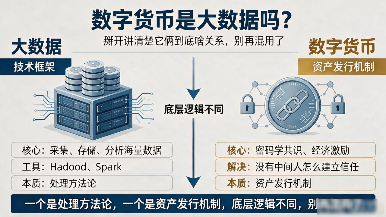 数字货币是大数据吗?掰开讲清楚它俩到底啥关系,别再混用了