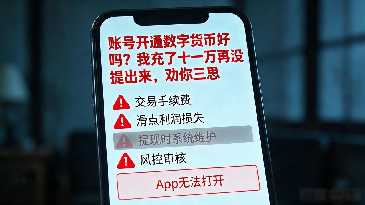 账号开通数字货币好吗？我充了十一万再没提出来，劝你三思