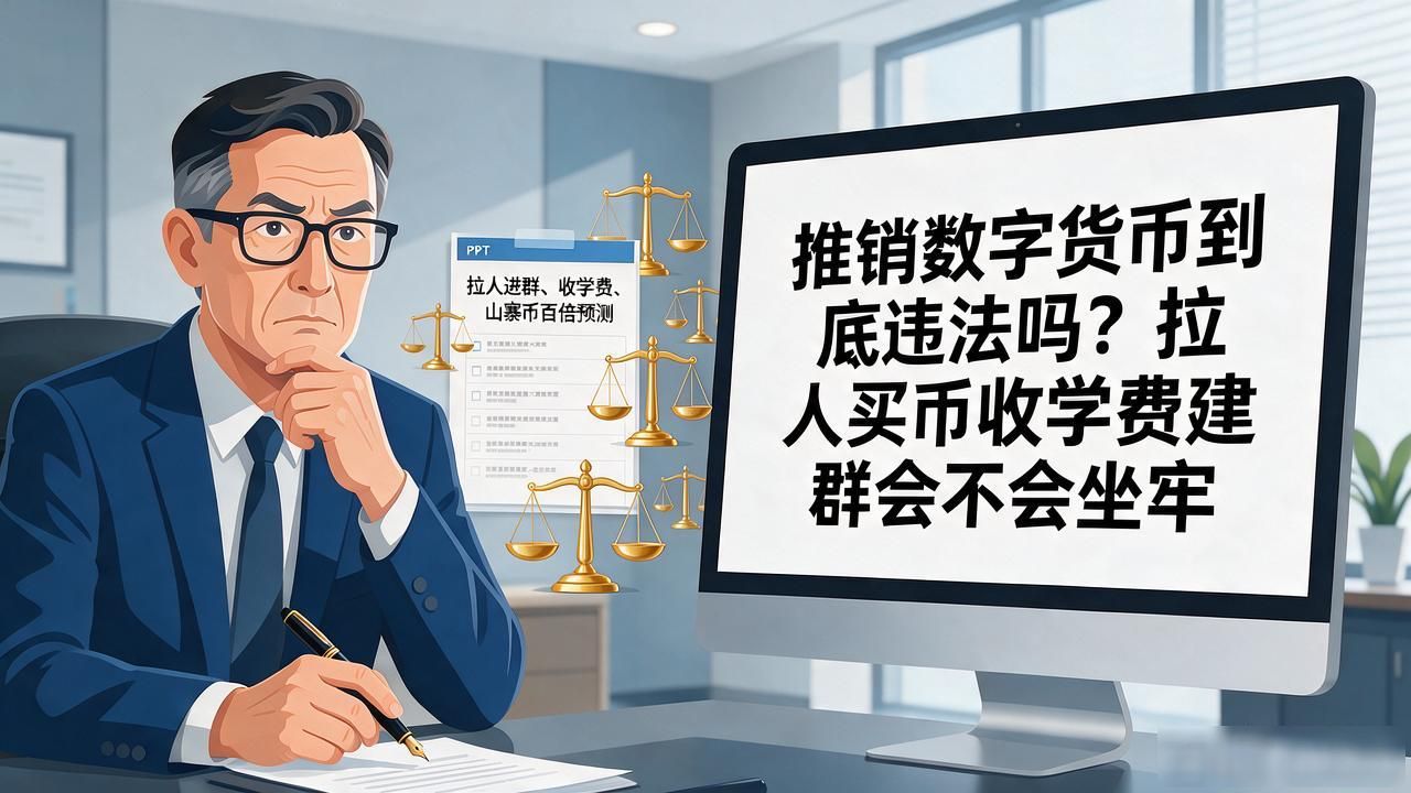 推销数字货币到底违法吗？拉人买币收学费建群会不会坐牢，律师说清楚