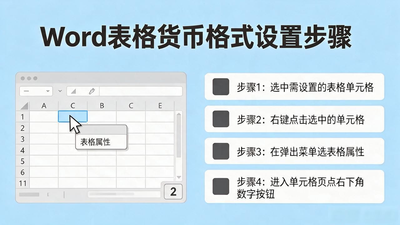 Word表格货币格式怎么设？一键搞定数字显示