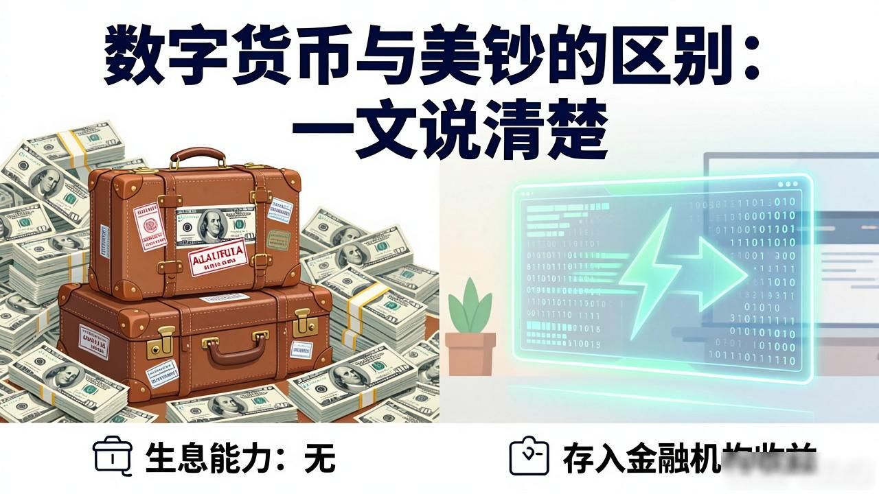 数字货币与美钞的区别：一文说清楚