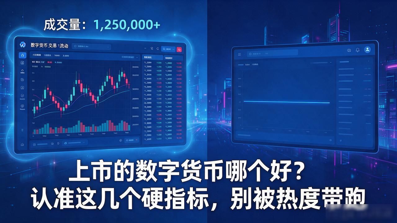 上市的数字货币哪个好？认准这几个硬指标，别被热度带跑