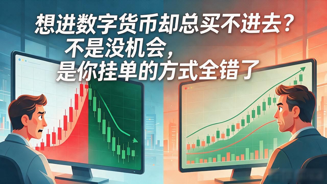 想进数字货币却总买不进去？不是没机会，是你挂单的方式全错了