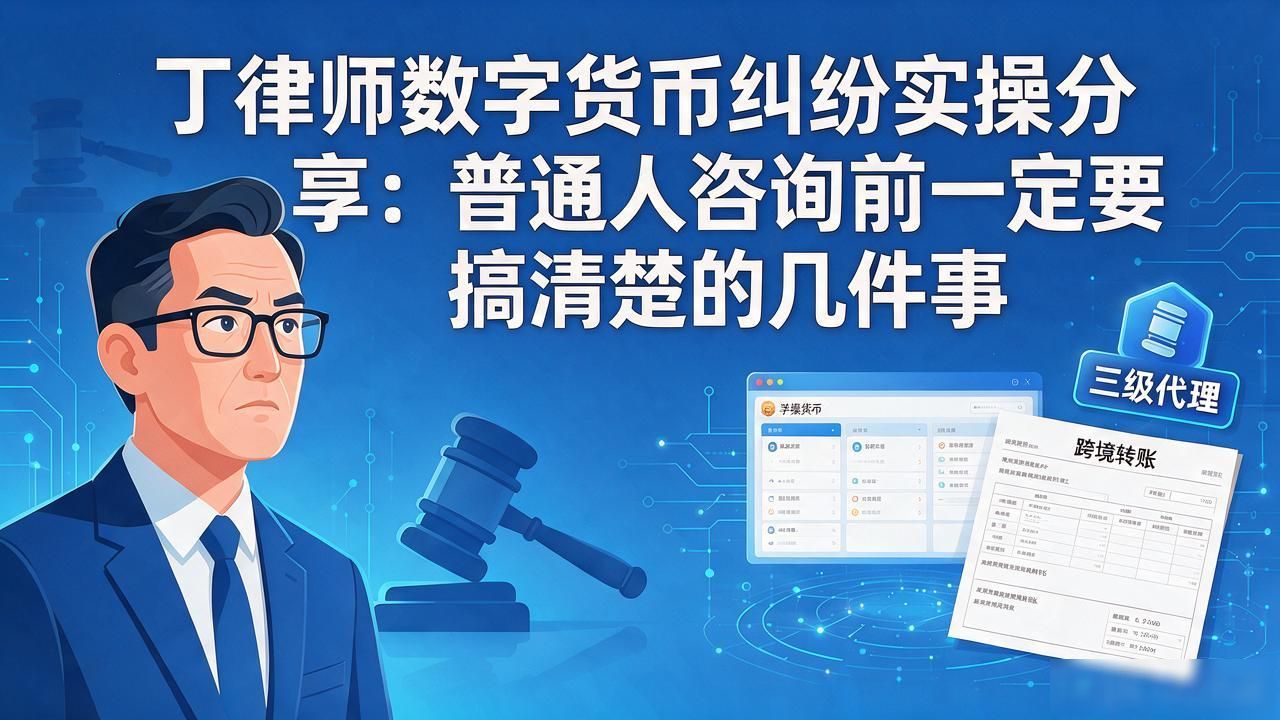 丁律师数字货币纠纷实操分享：普通人咨询前一定要搞清楚的几件事