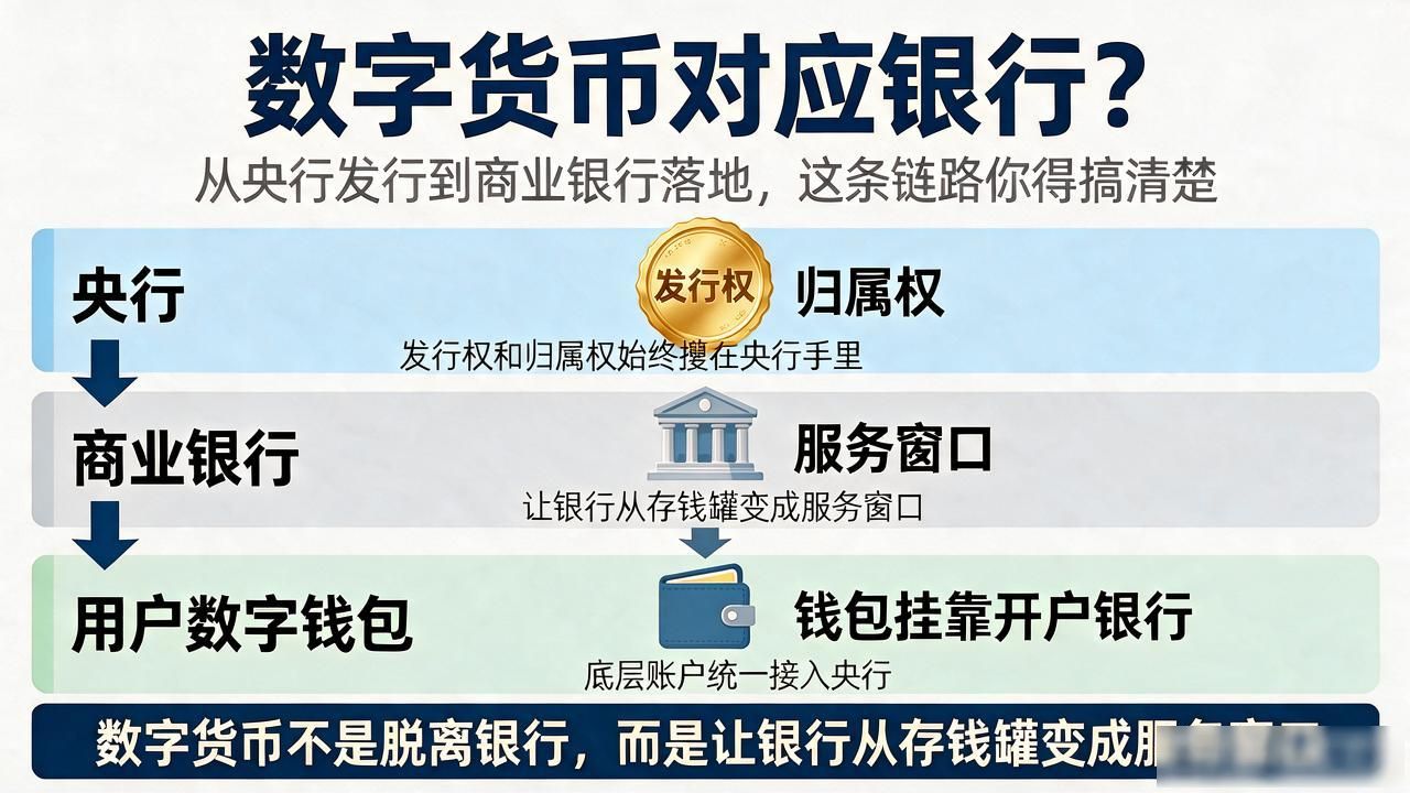 数字货币对应银行?从央行发行到商业银行落地,这条链路你得搞清楚