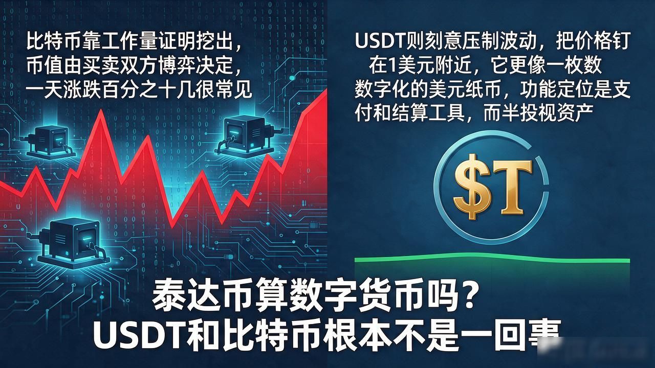 泰达币算数字货币吗？USDT和比特币根本不是一回事