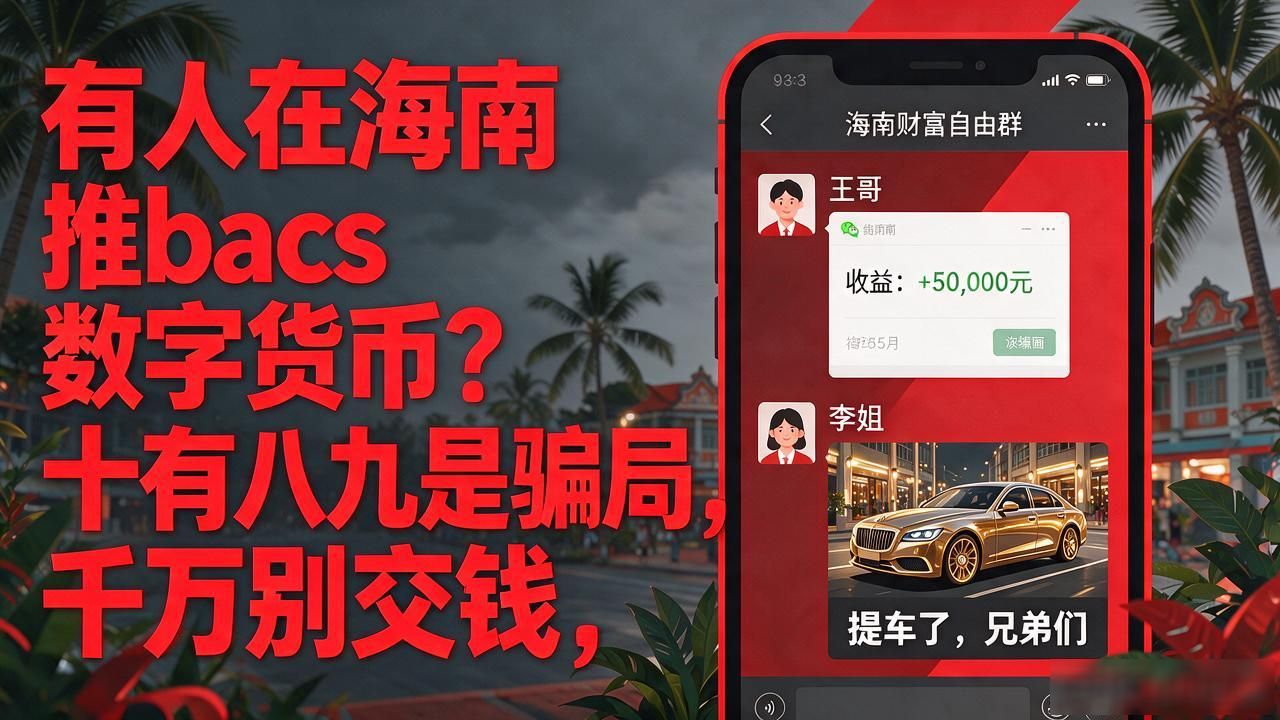 有人在海南推bacs数字货币？十有八九是骗局，千万别交钱